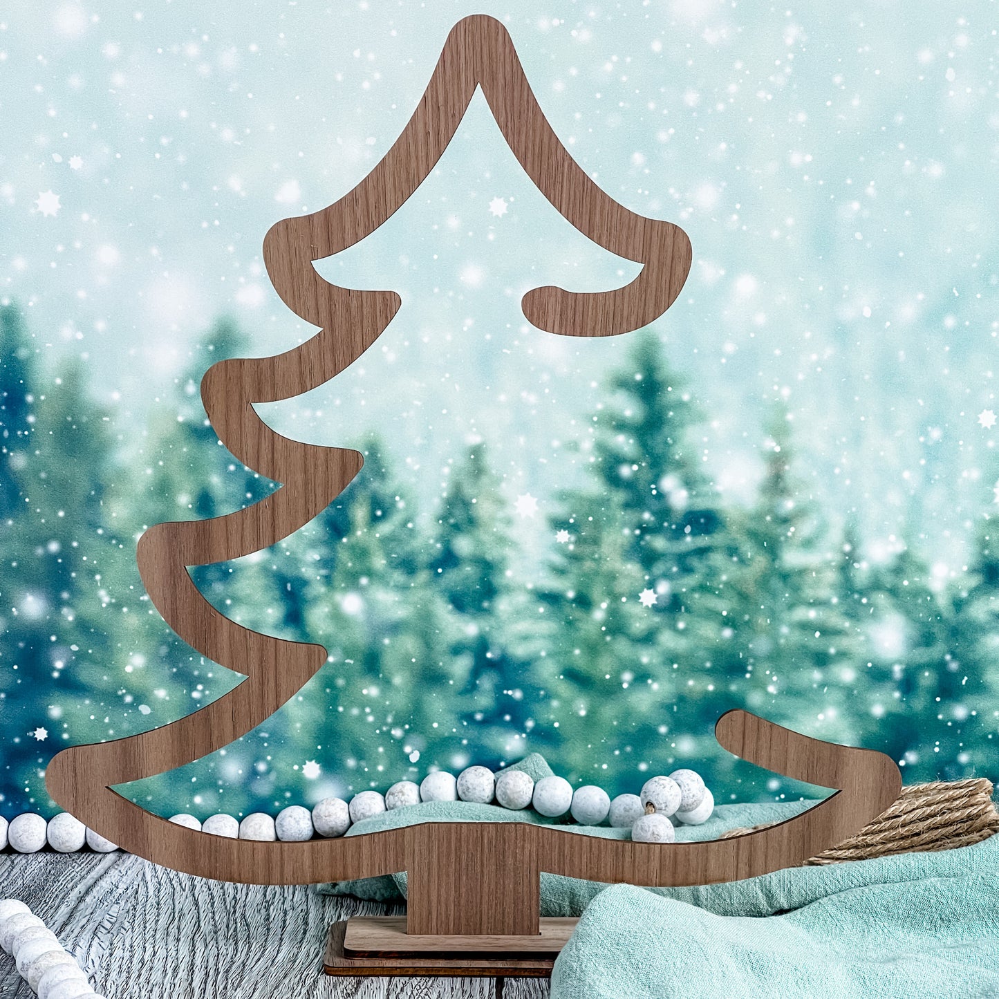 Wooden Tree Ornament Stand