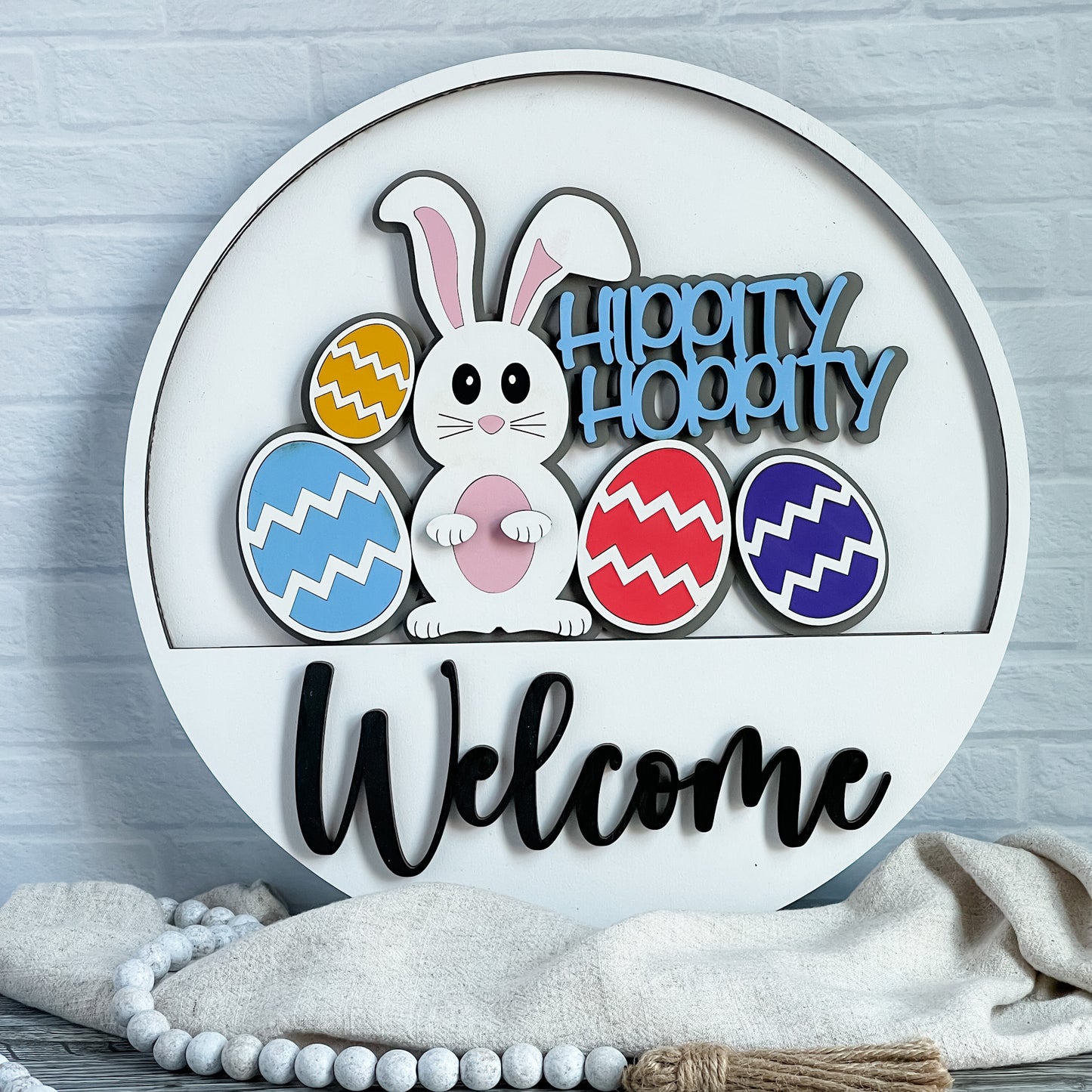 Add On Easter Bunny Theme for Interchangeable Round Signs