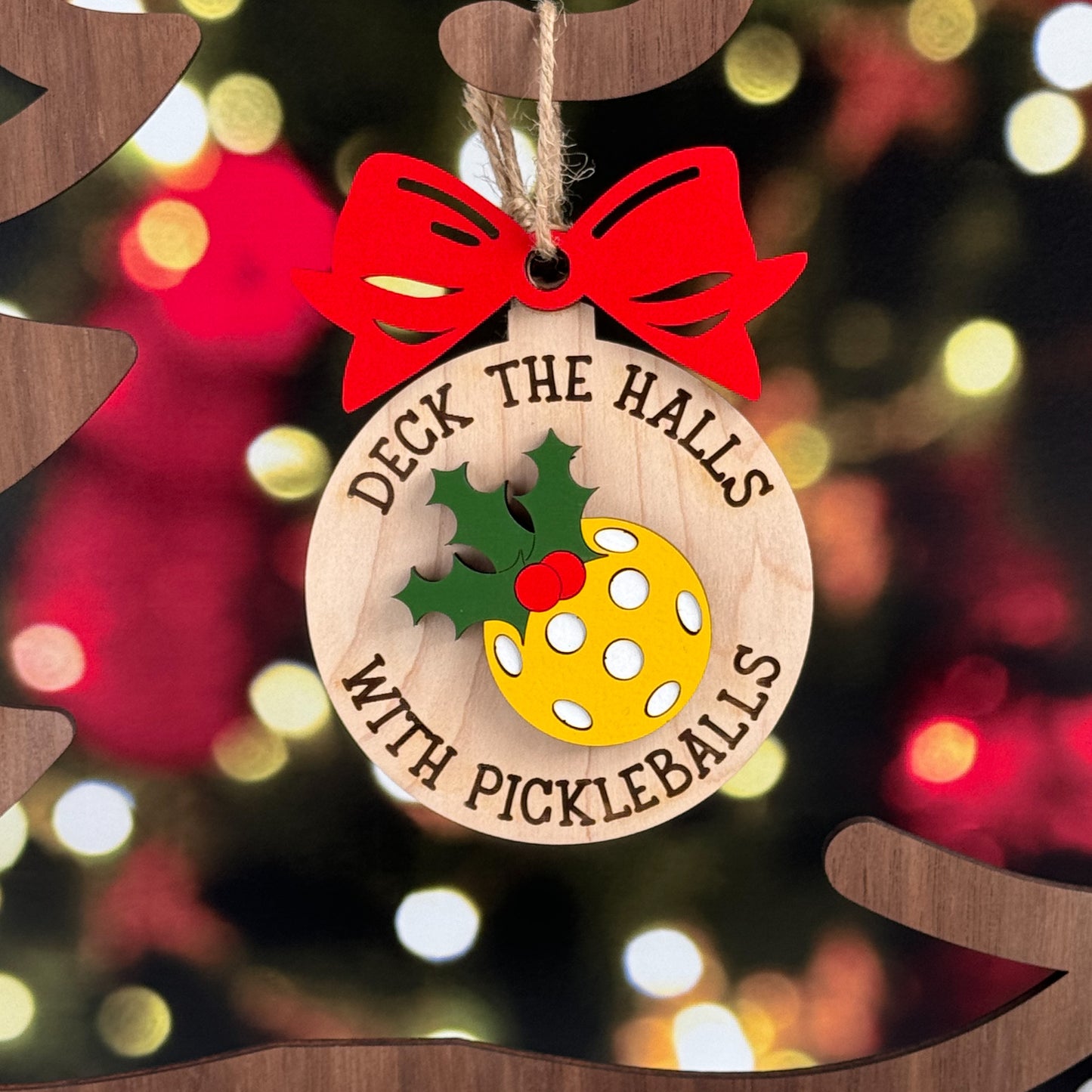 Pickleball Christmas Ornament