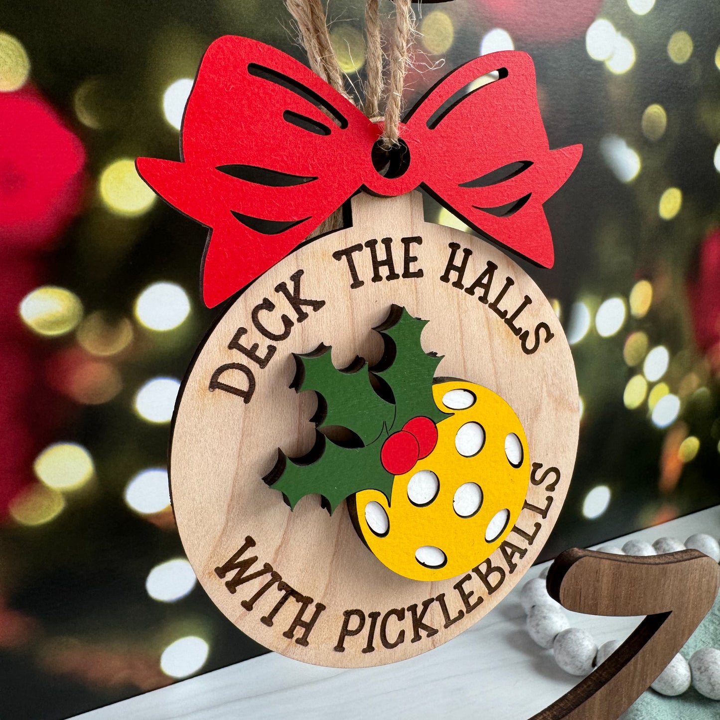 Pickleball Christmas Ornament