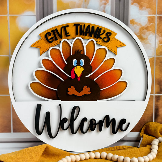 Add On Give Thanks Theme for Interchangeable Round Signs