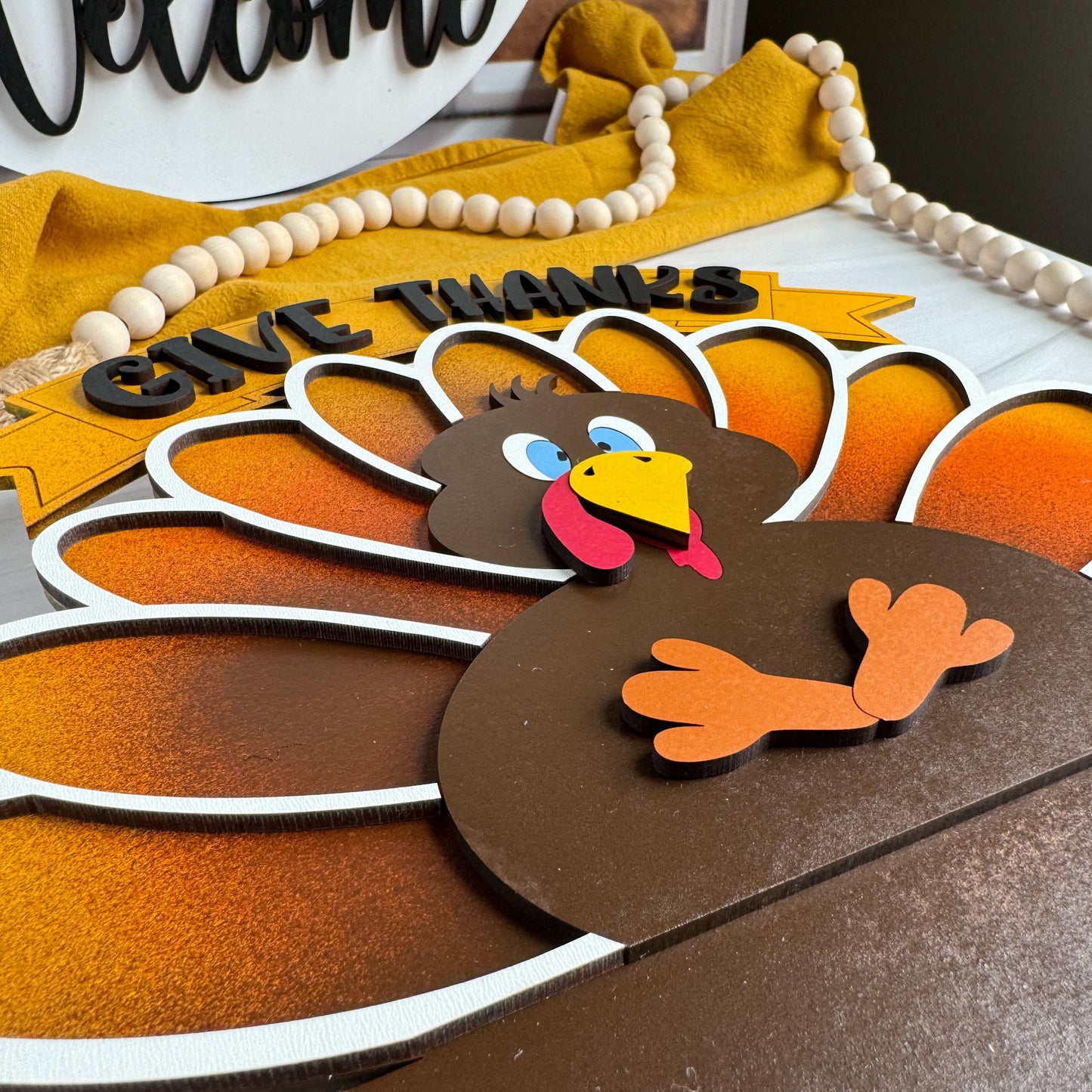 Add On Give Thanks Theme for Interchangeable Round Signs