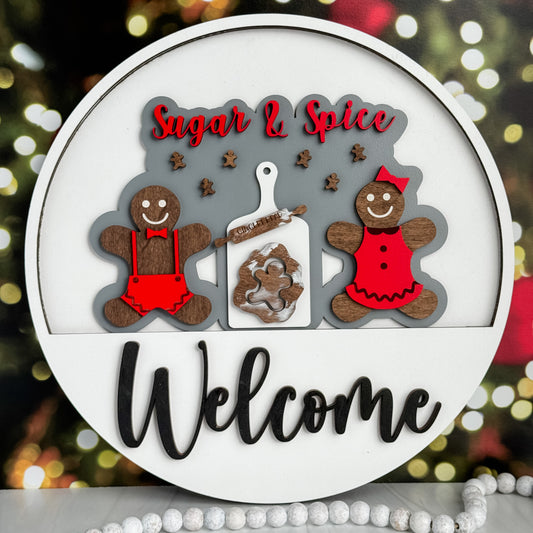 Add On Gingerbread Theme for Interchangeable Round Signs