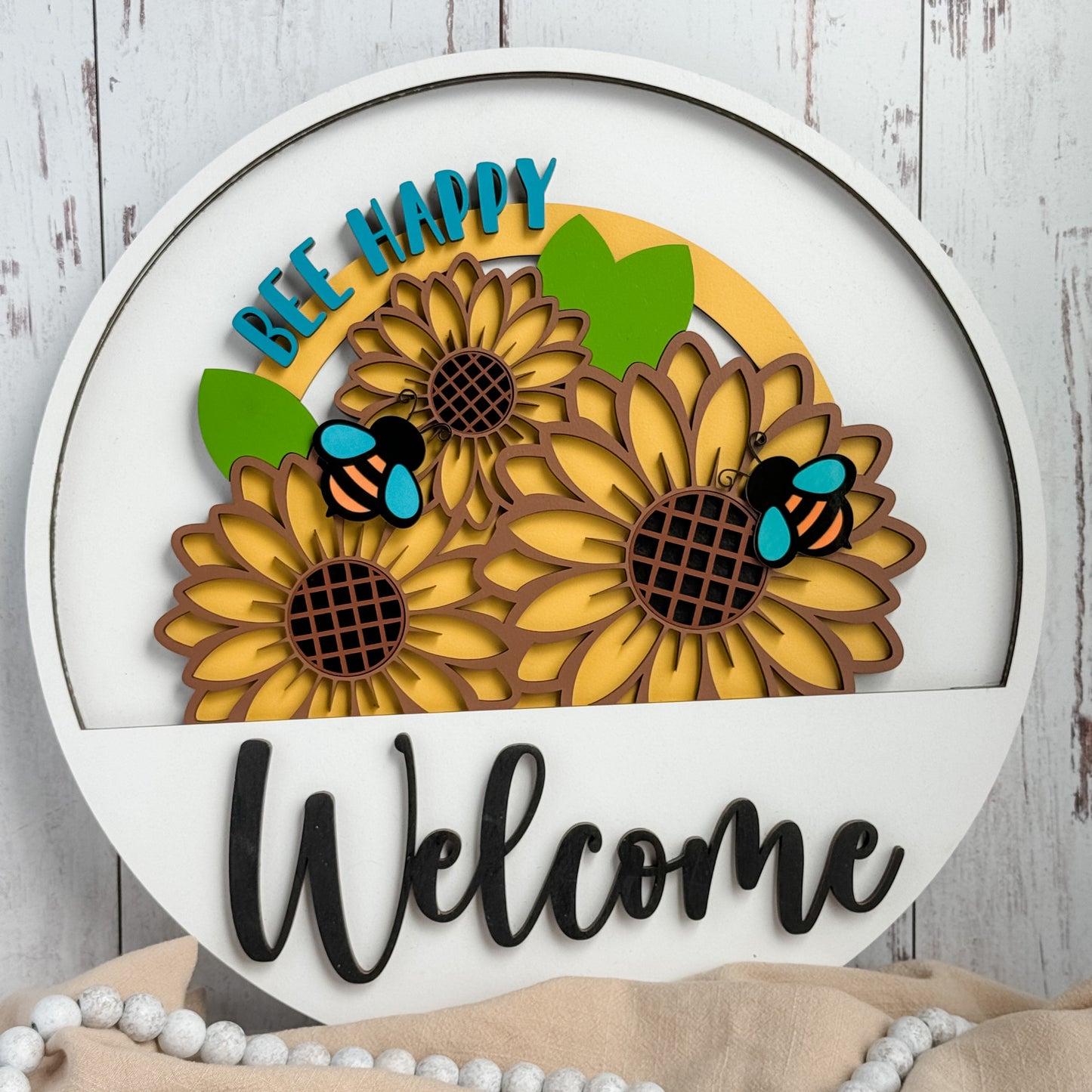 Add On Bee Happy Theme for Interchangeable Round Signs