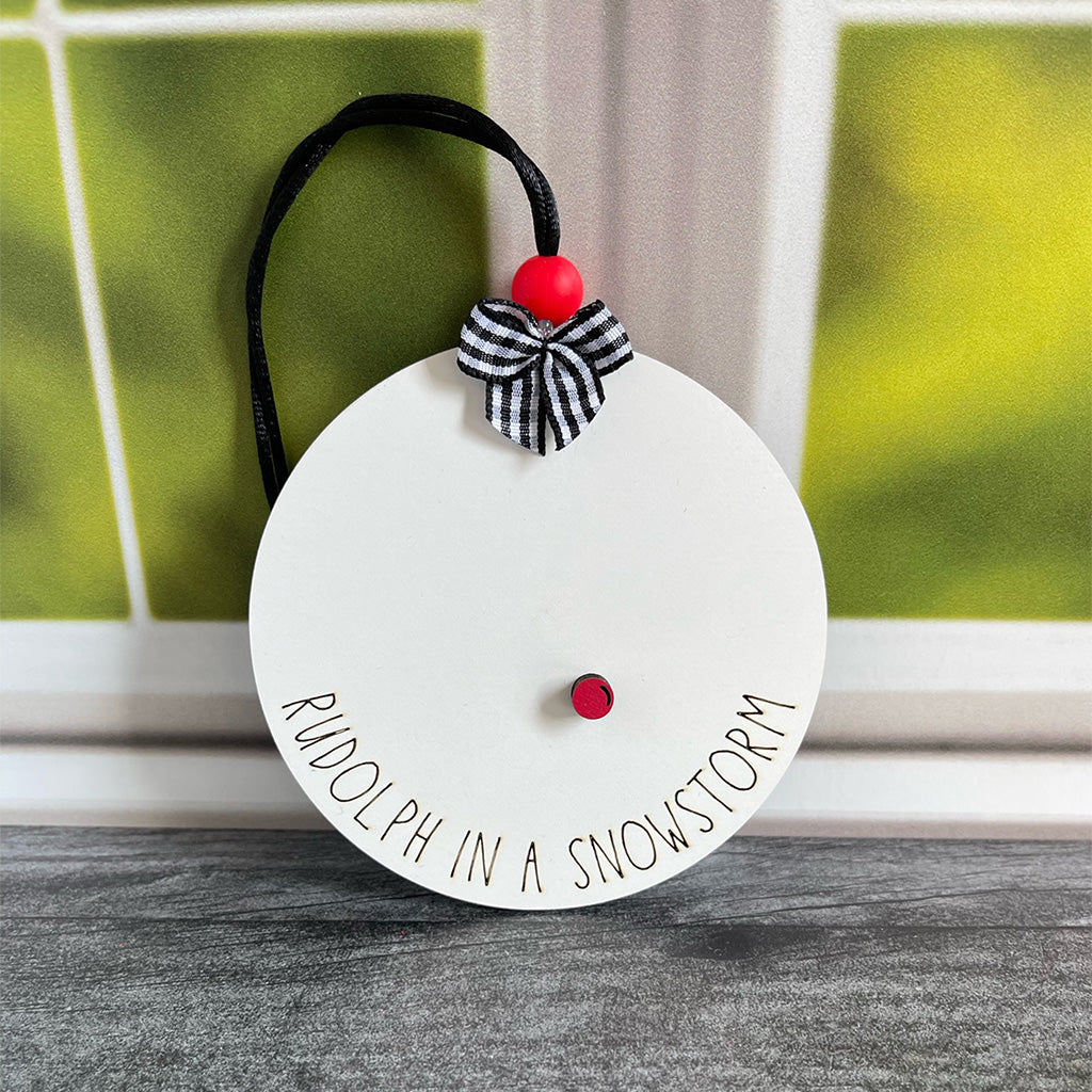 Rudolph in Snowstorm Ornament