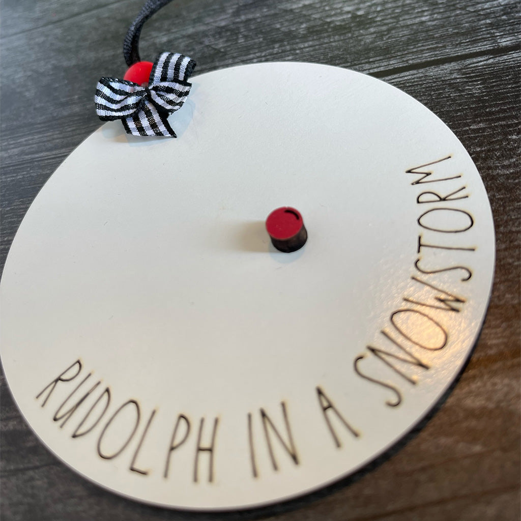 Rudolph in Snowstorm Ornament