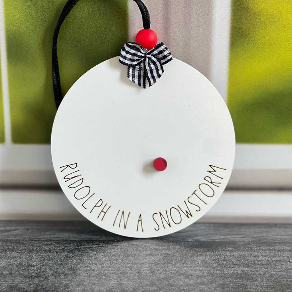 Rudolph in Snowstorm Ornament